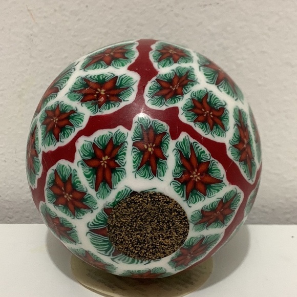 4" Christmas Candle Poinsettia Flower Star kaleidoscopes Sphere - Picture 3 of 4